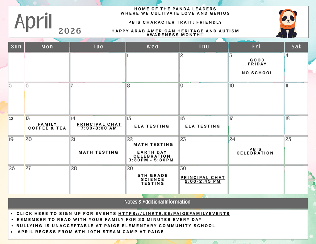 Paige Calendar 