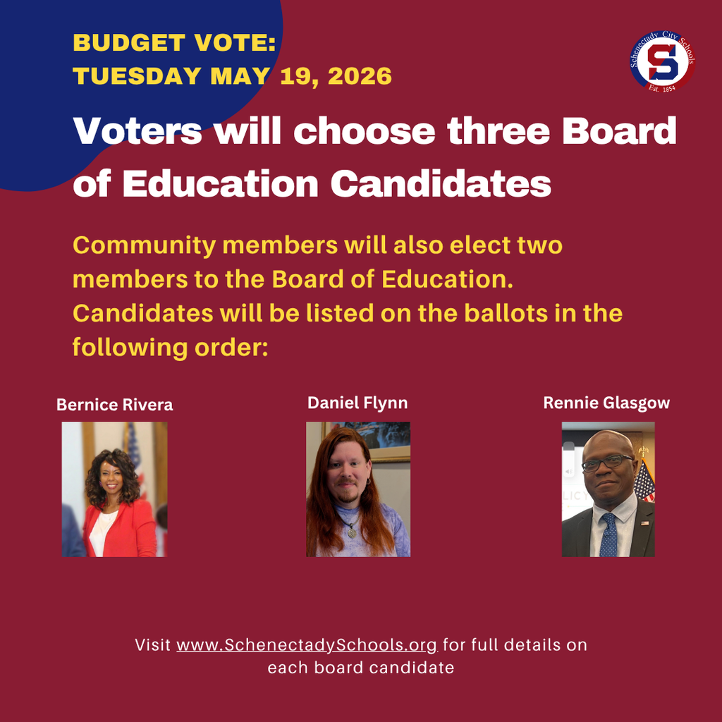 Budget Vote and School Board Election will be held May 19