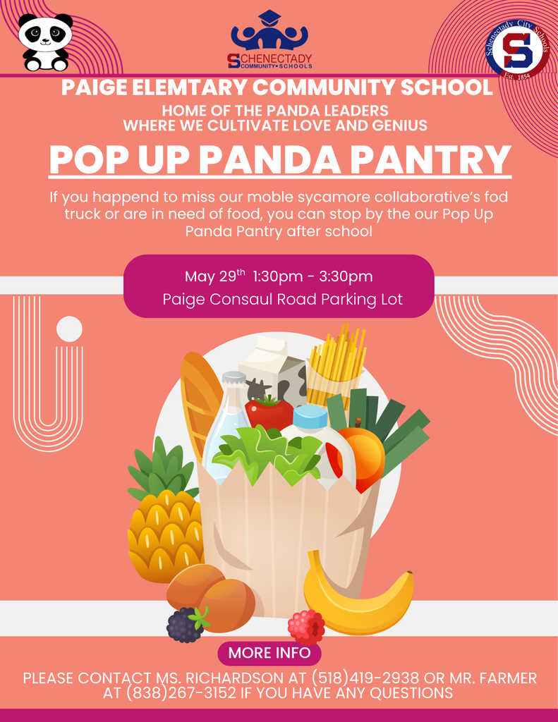 Paige Panda Pop Up Pantry - BRING YOUR OWN BAGS ! Friday, may 29th 1:30-3:30pm Consaul Rd parking lot