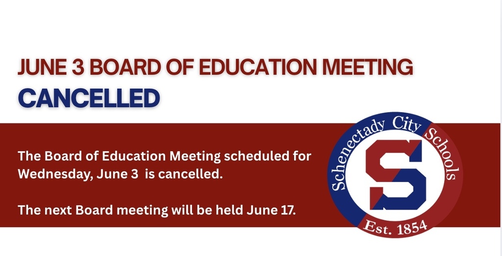 Notice: June 3 Board of Education Meeting Cancelled