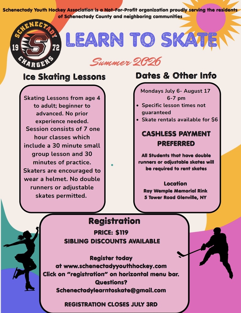 Flyer: How to sign up for Summer Learn to Skate