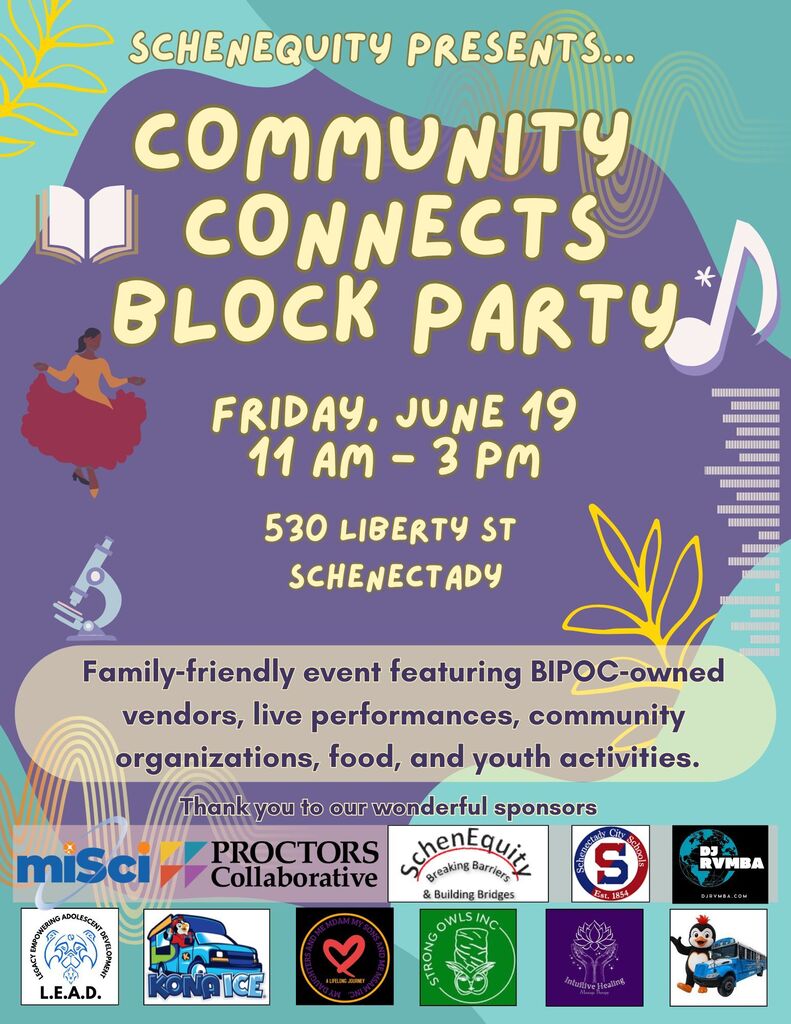 Flyer:  Schenequity Community Connects Block Party