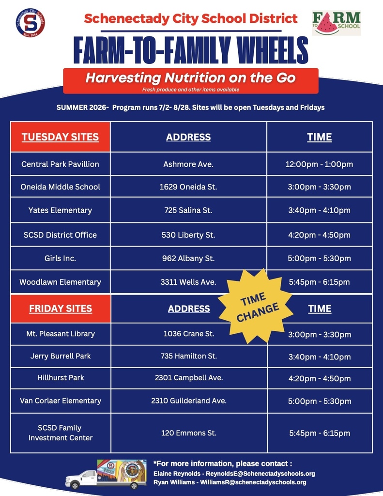 Flyer for Farm to Family Wheels with schedule