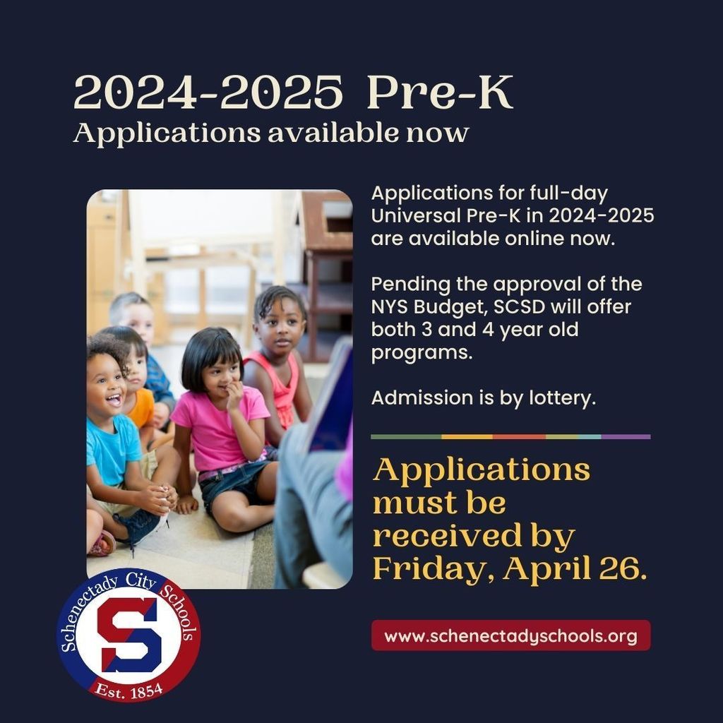 Pre-K Applications are now available