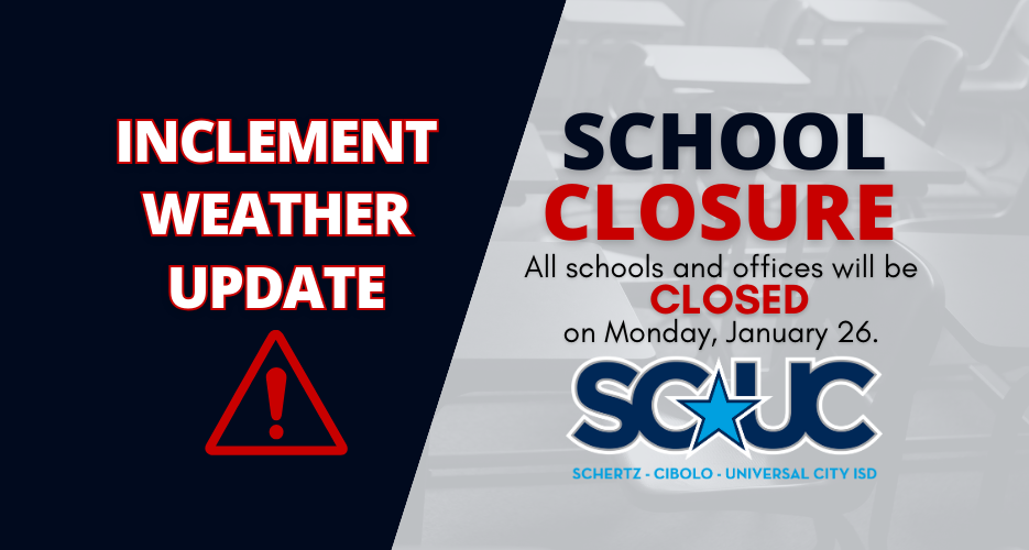 Inclement Weather Update - School Closure for Monday, January 26