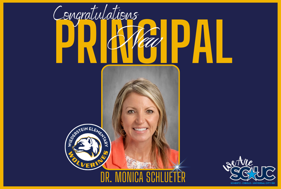 Congratulations New Principal Dr. Monica Schlueter, Wiederstein 2026-2027