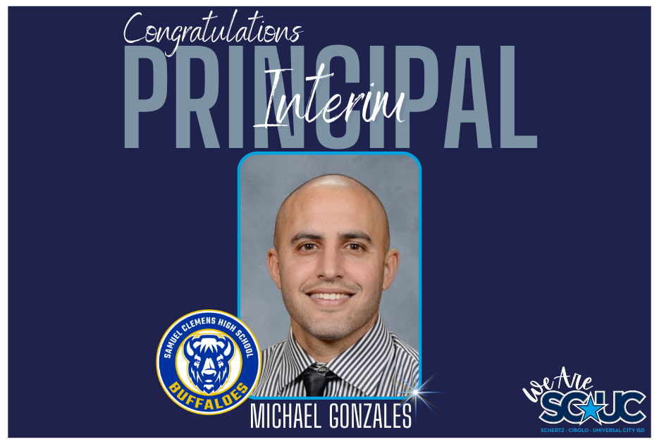 Graphic - Congratulations Interim Clemens Principal Michael Gonzales
