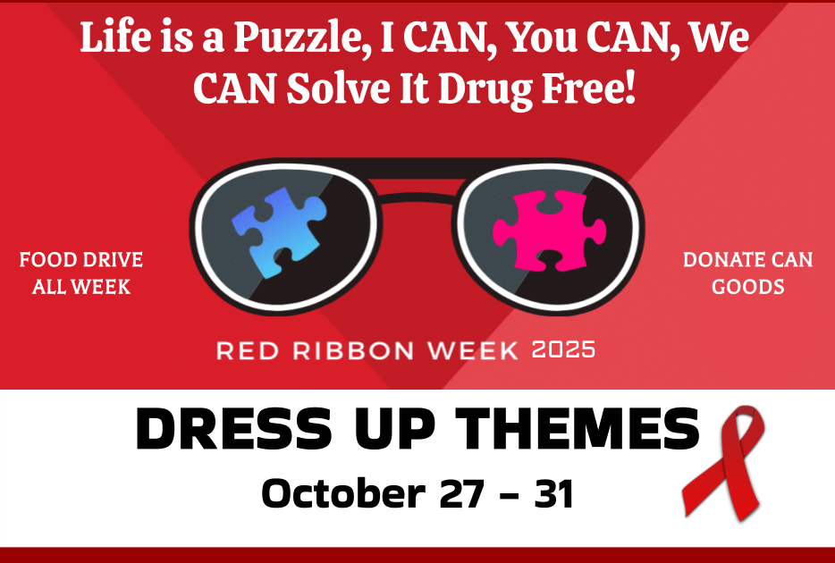 Red Ribbon Week Dress Up Themes Flyer