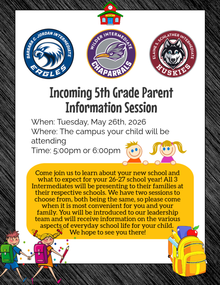 picture of 5th grade information night flyer