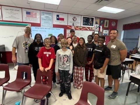 We Serve Too students and parents all with facepaint