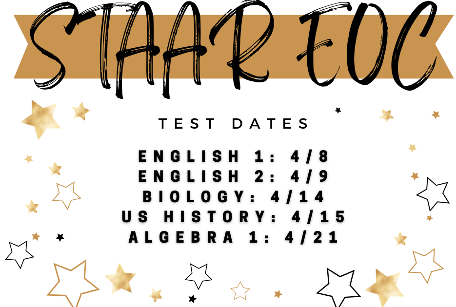 STAAR Testing dates