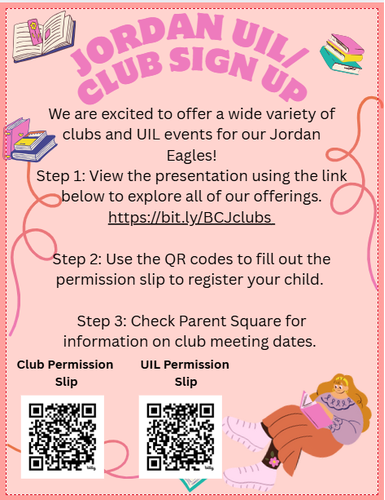 flyer for club/UIL information