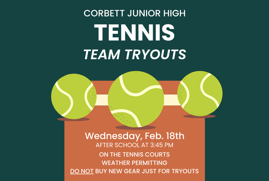 Corbett Junior High Tennis Team Tryouts