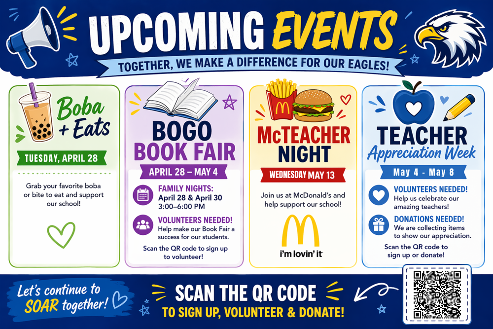 picture of flyer for upcoming events