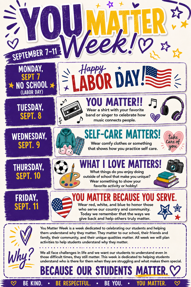 picture of flyer for You Matter Week