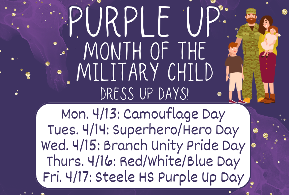 Purple Up. Month of the military child.