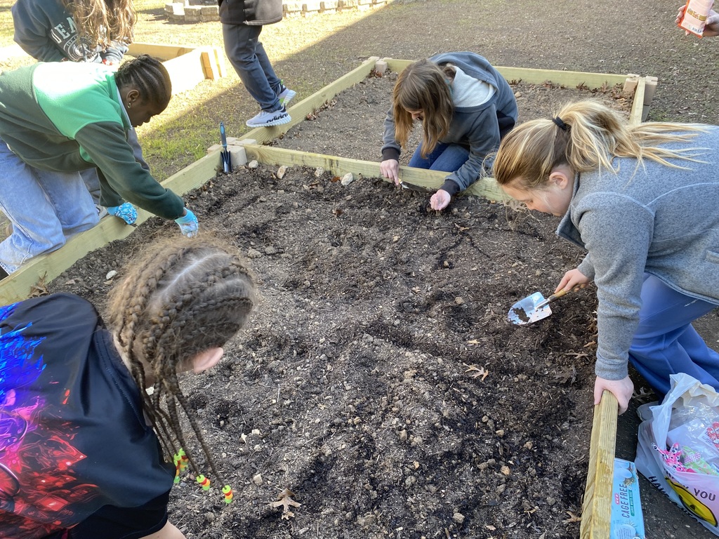 Students planting their first crop.