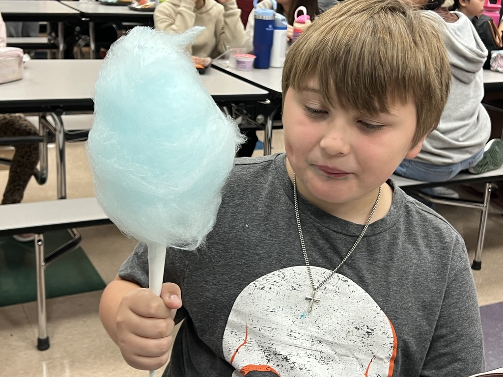 5th grader and his blue cotton candy