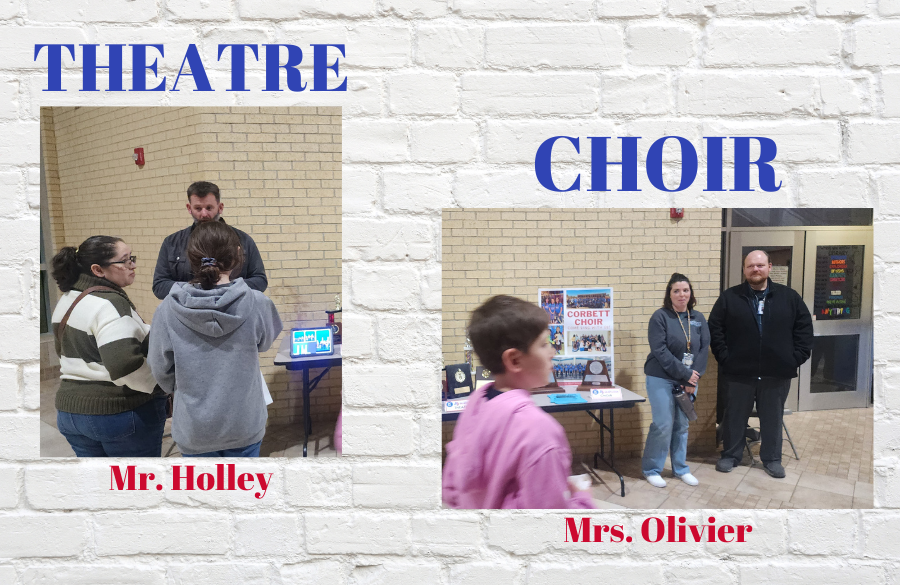 Theatre and choir teachers, parents, and students at the course expo night