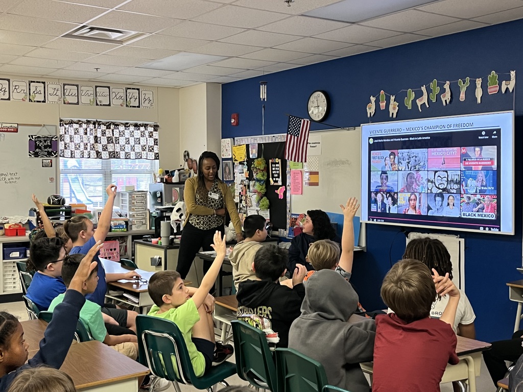 4th grade students learning about Black History Month