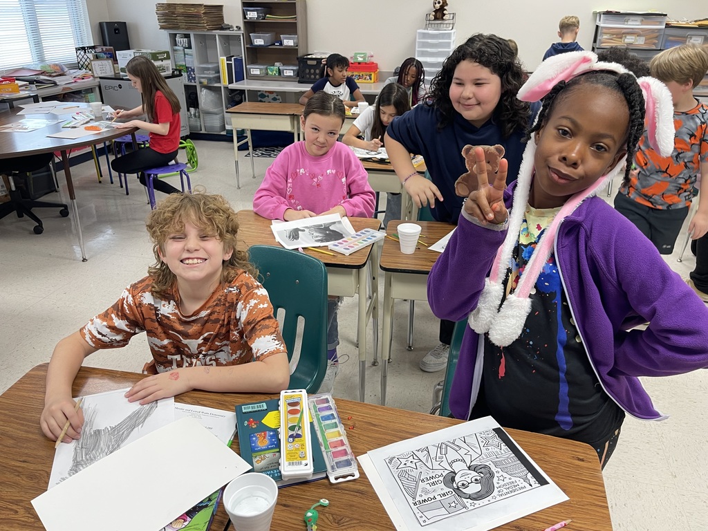 4th grade students learning about Black History Month