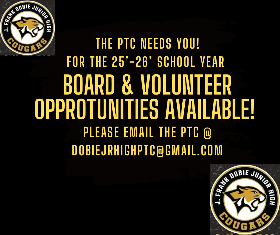 Email the PTC for information. dobiejrhighptc@gmail.com