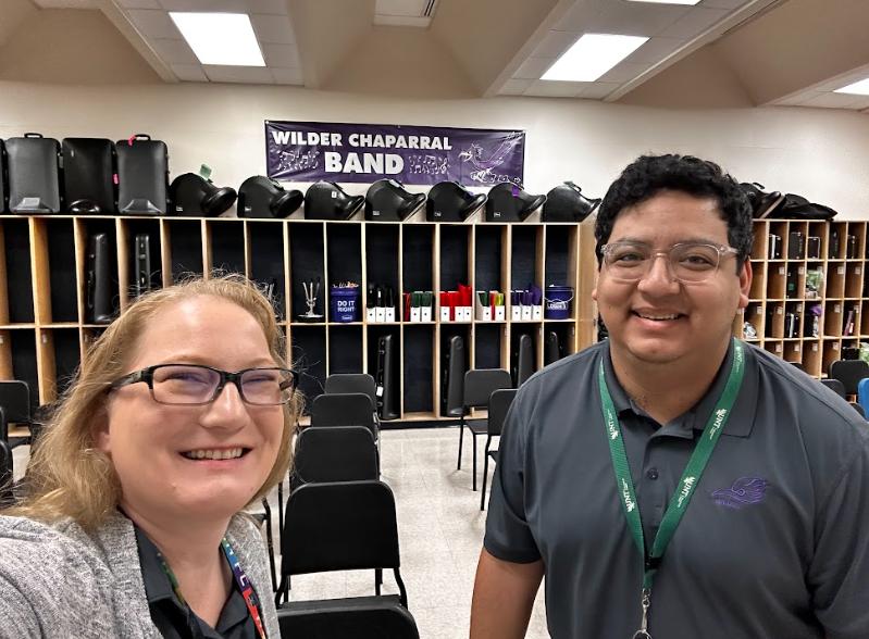 Band teacher smiling