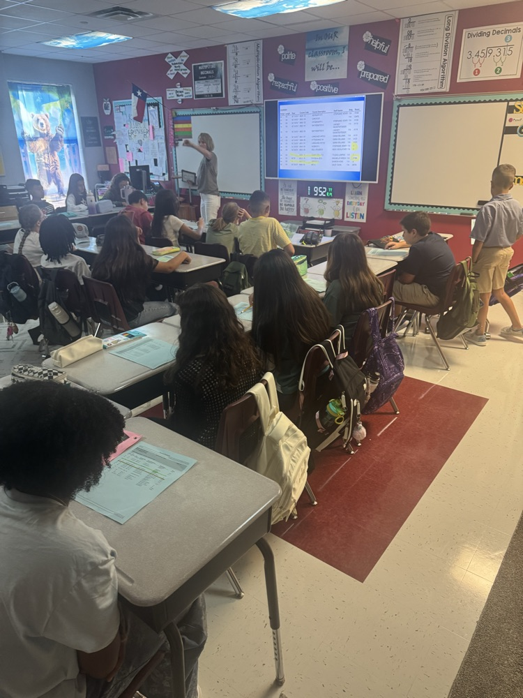 Students learning expectations in classroom
