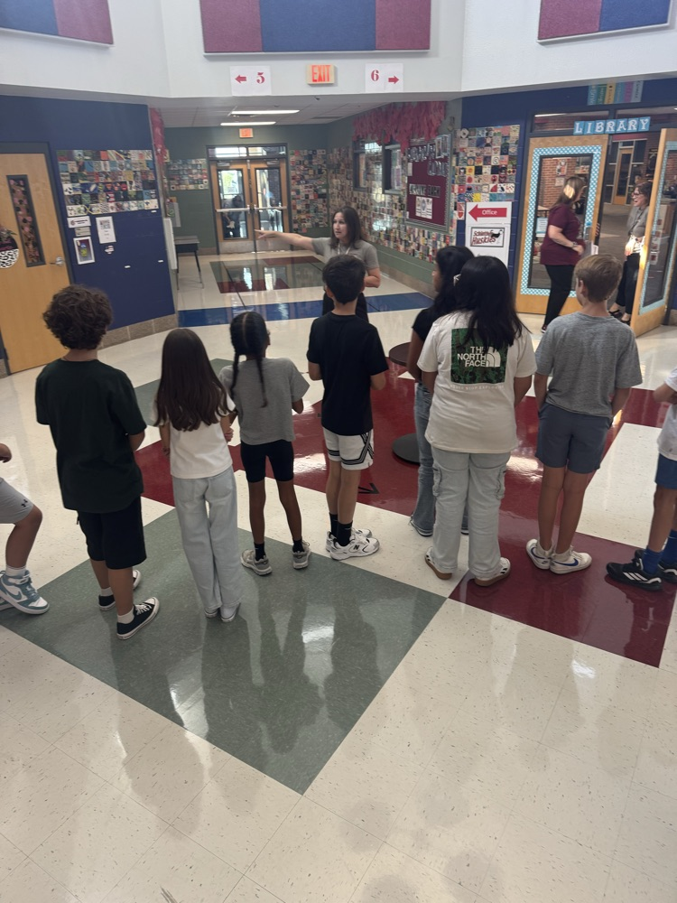 Students touring the school