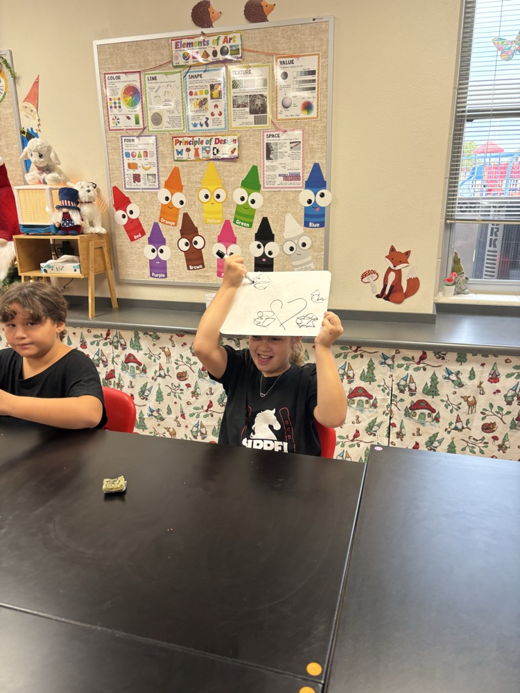 students in art class