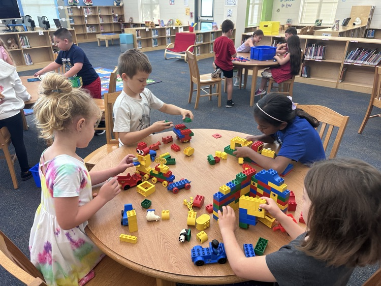 students in the library