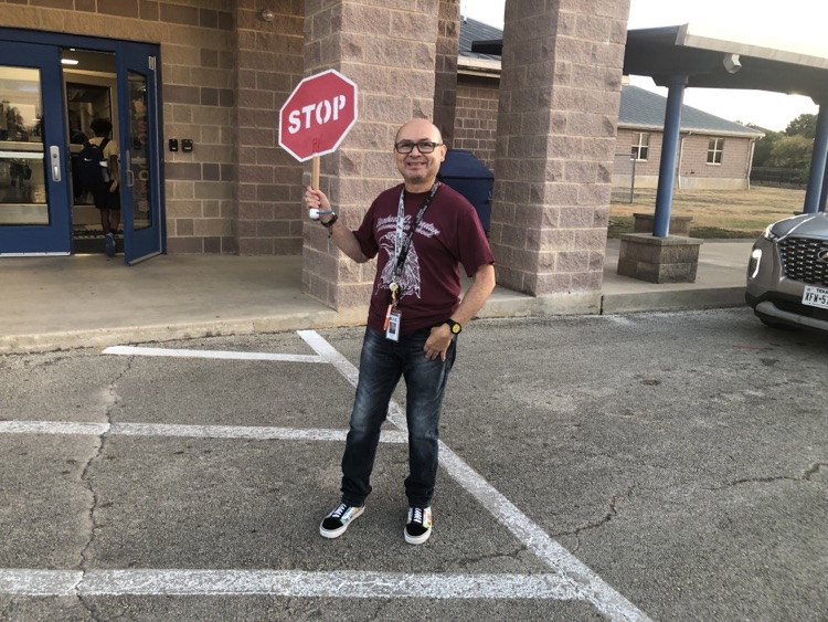 Photo of Mr. Flores at the crosswalk