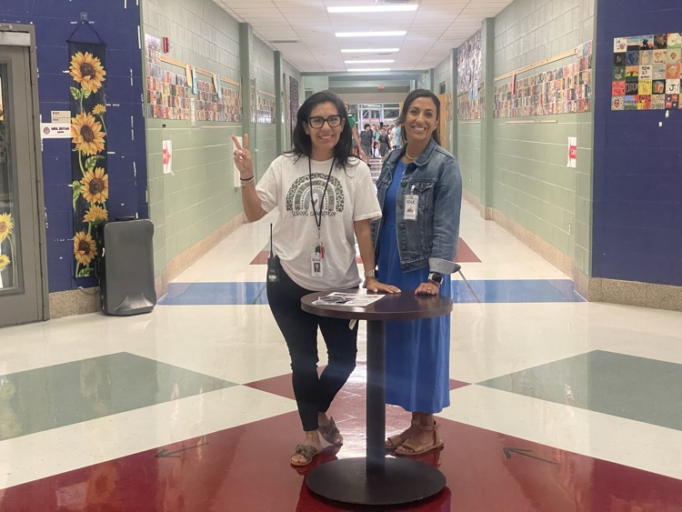 teachers on duty in the hallway