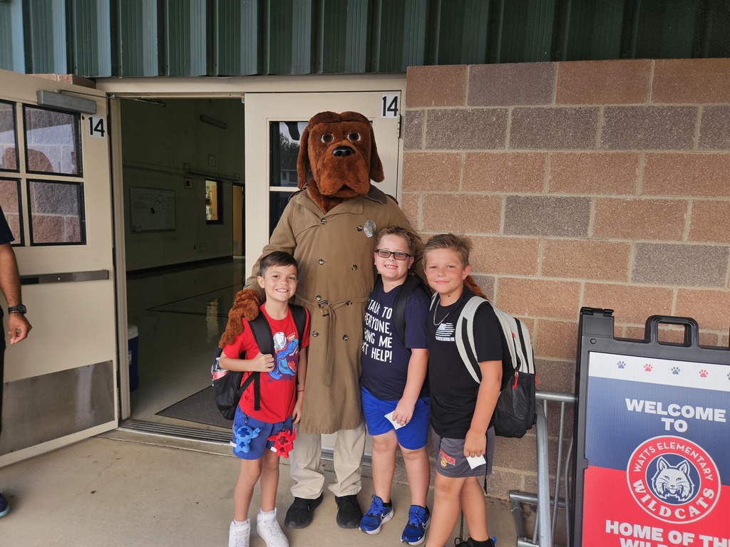 Cibolo Police Department and McGruff the Crime Dog welcomed the Watts Wildcats to school this morning!