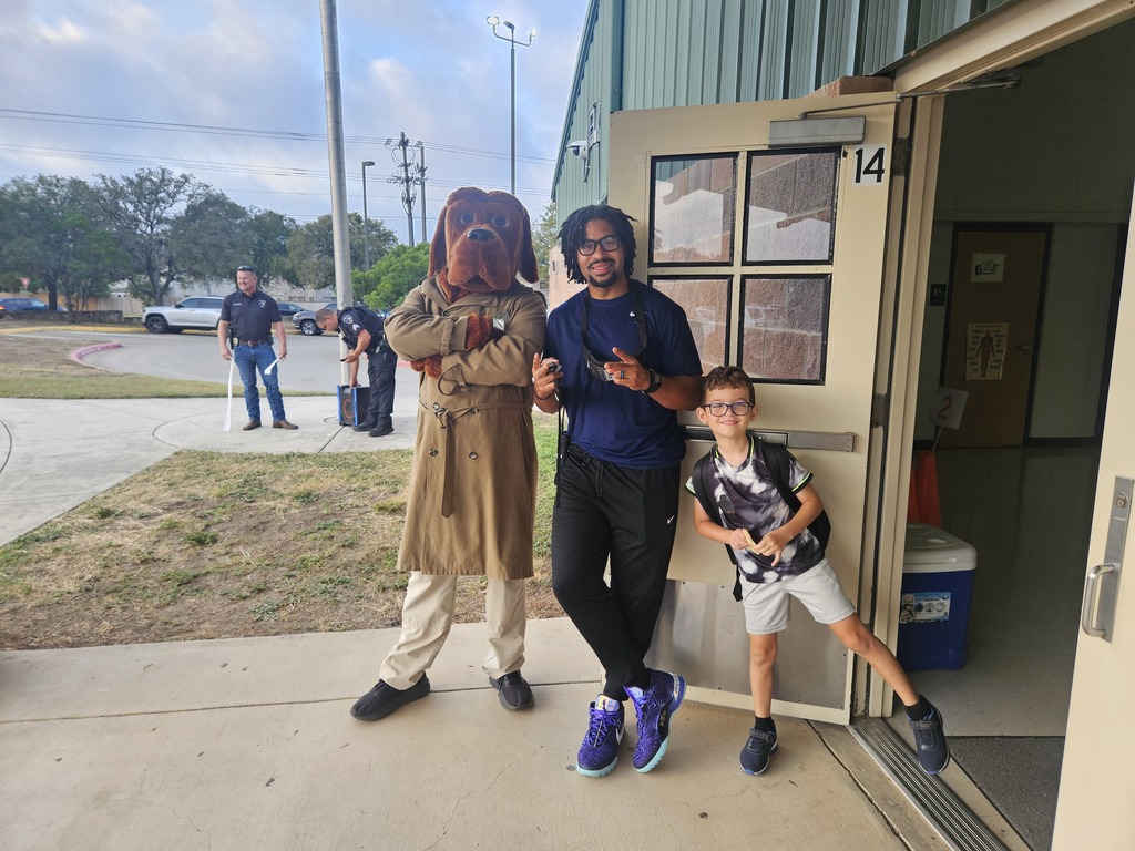 Cibolo Police Department and McGruff the Crime Dog welcomed the Watts Wildcats to school this morning!
