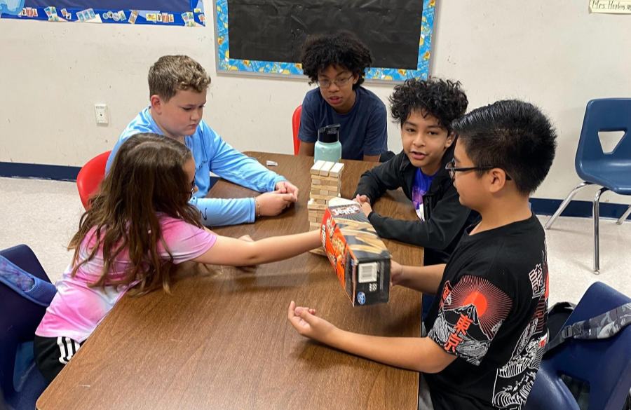 picture of students playing community building games together