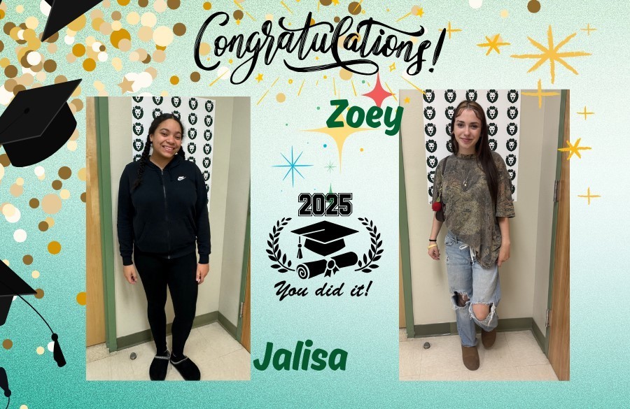 two graduates posing for photos