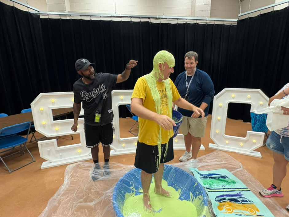 Mr. Jackson with slime all over him