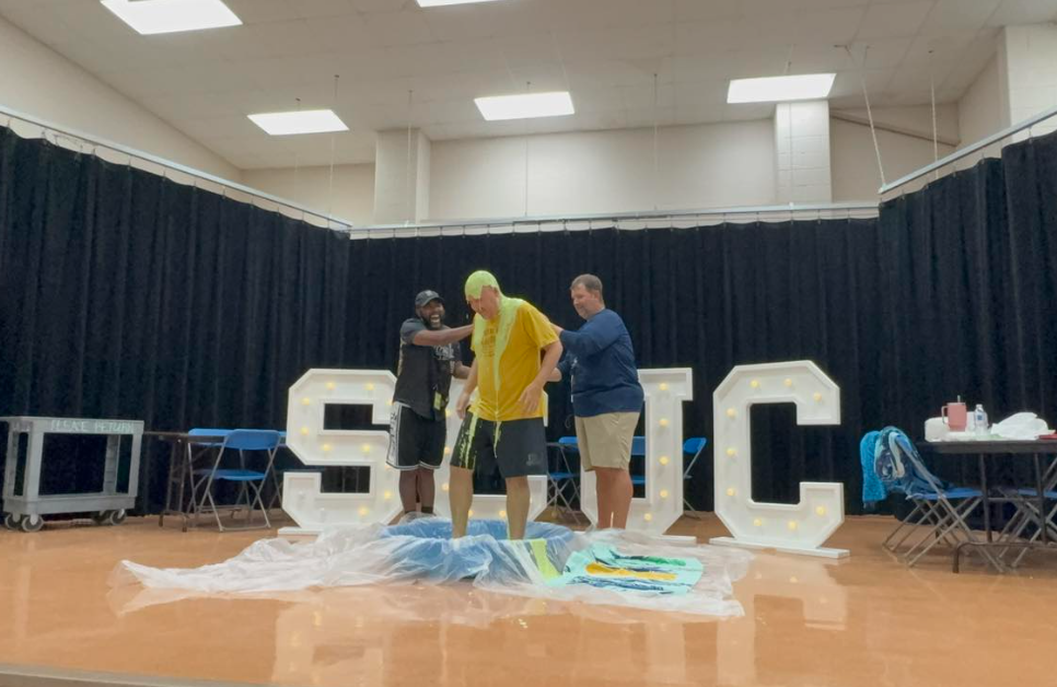 the coaches sliming Mr. Jackson