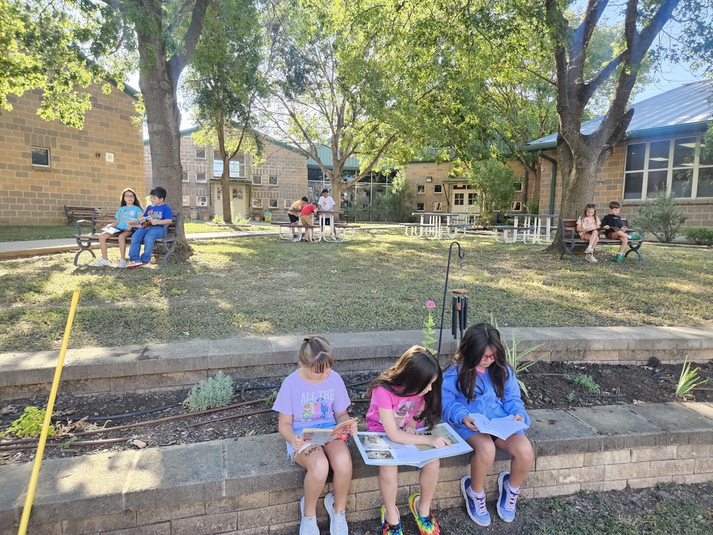 Wildcats enjoyed this beautiful morning while reading a book in the courtyard.