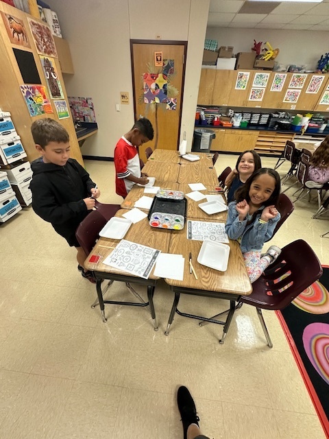 3rd graders making magic in art!