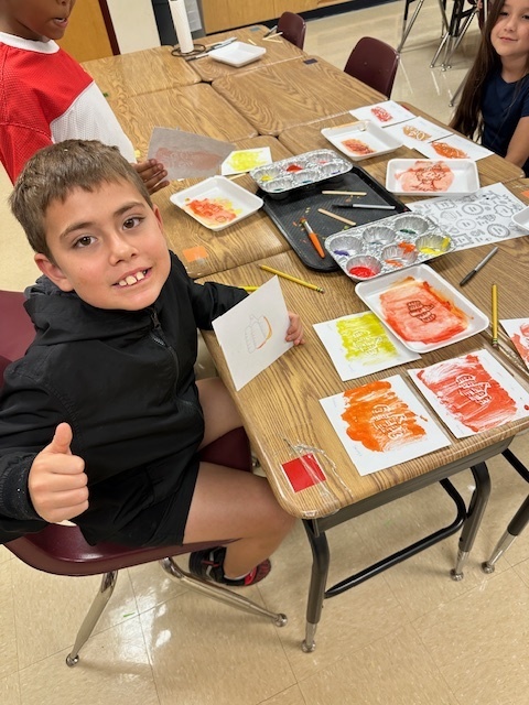 3rd graders making magic in art!