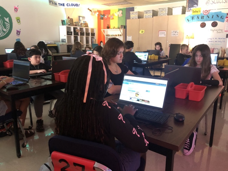 picture of students typing