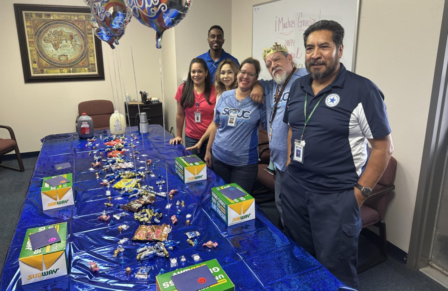 picture of Jordan's custodial team celebrating Custodian Day