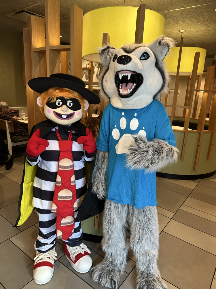 Hamburglar and the other husky mascot at McDonald’s