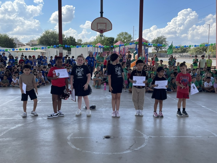 groups of students at house assembly
