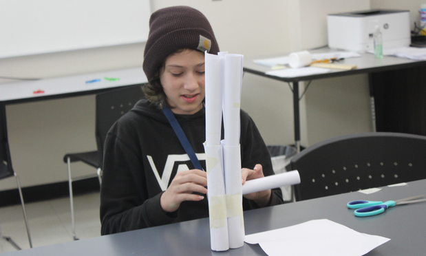 Students working on an engineering project