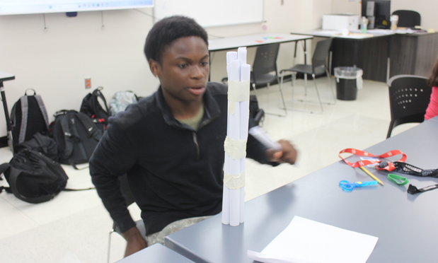 Students working on an engineering project