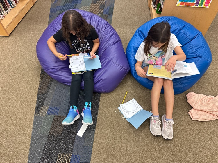 students researching