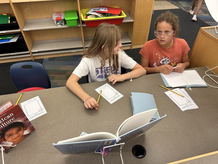 students researching